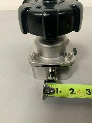 Used Gemu Hastelloy C22 Diaphragm Valve w/ 3/4" Sanitary Fitting & 2" OD