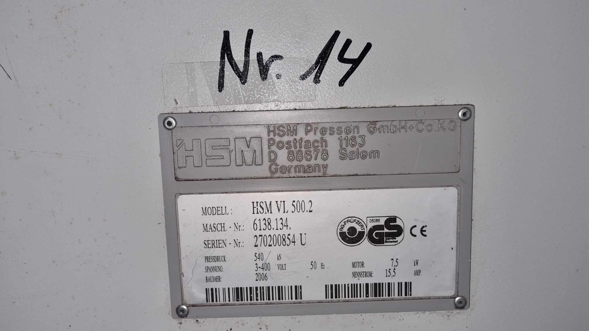 Gebraucht 2006 HSM VL 500.2 #9852