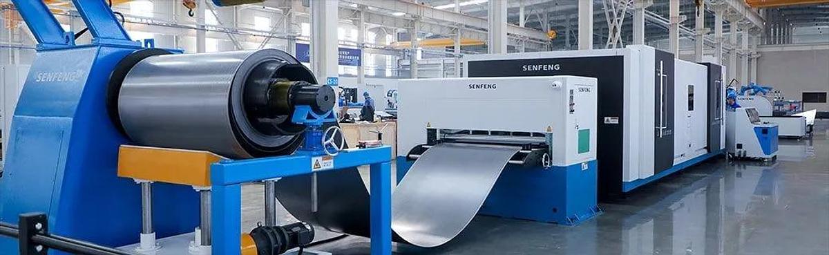 LINEA AUTOMATICA TAGLIO PIEGATURA SALDATURA LAMIERA SENFENG BY IBETAMAC NUOVA CE 