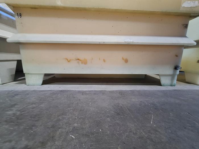 Used PVC Plastic Tank Double Wall with side and bottom support 70" x 28" x 29" Hot Liquid