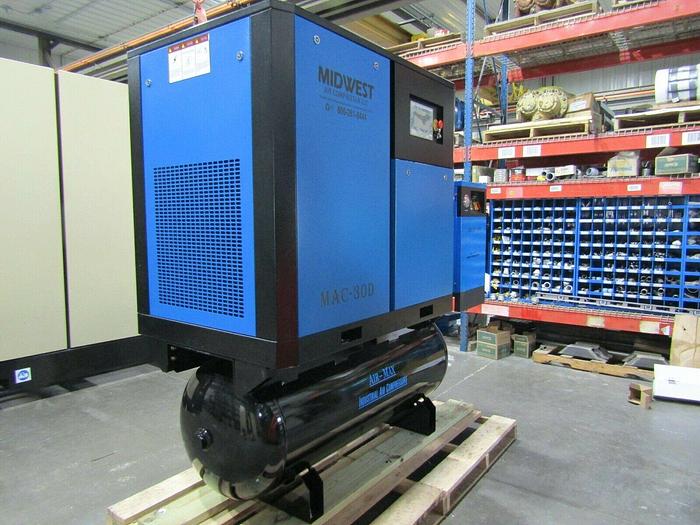 MAC-30D-P120H (NEW) Industrial Rotary Screw Compressor W/dryer/filters/120 tank
