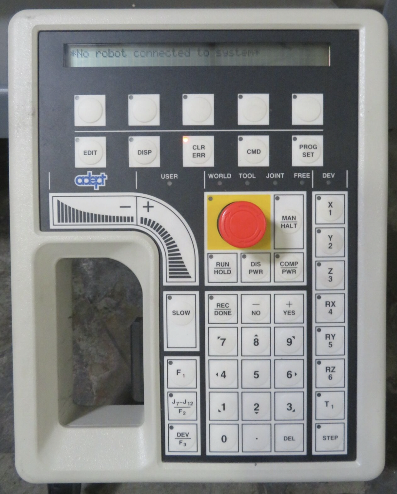 Used Adept 550 CL 10 SCARA Robot, MV-10 PA-4 Controller, Dual B+ Amp, Pendant