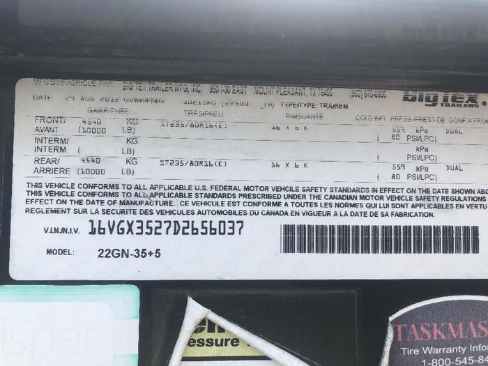 Used 2013 BIG TEX 22GN-35+5