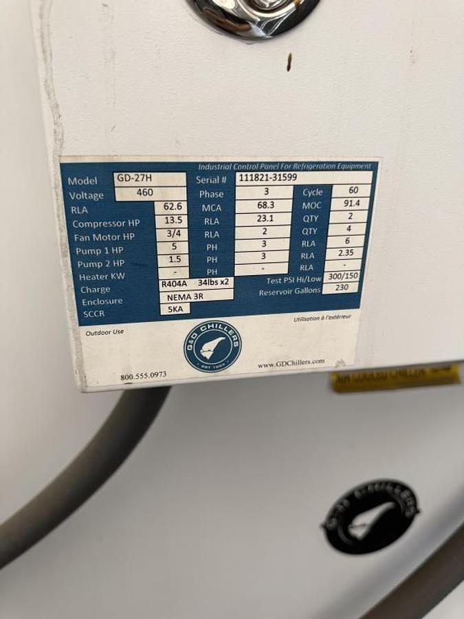 Used Used G&D model 27H glycol chiller