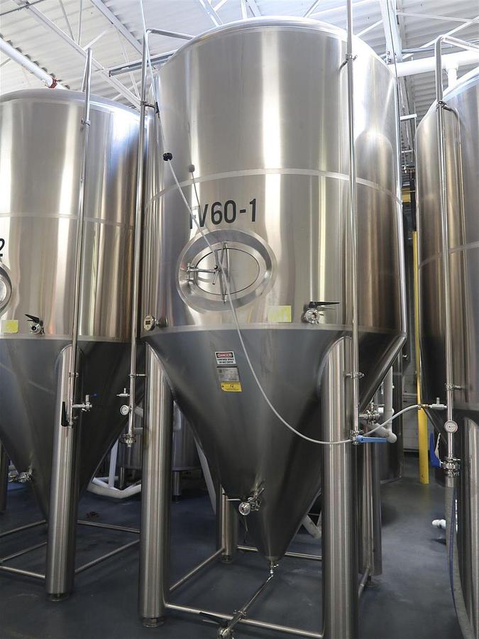 Used (3) Available  - Prospero SK 60 bbl / 1860Gal conical jacketed fermenter / storage tank