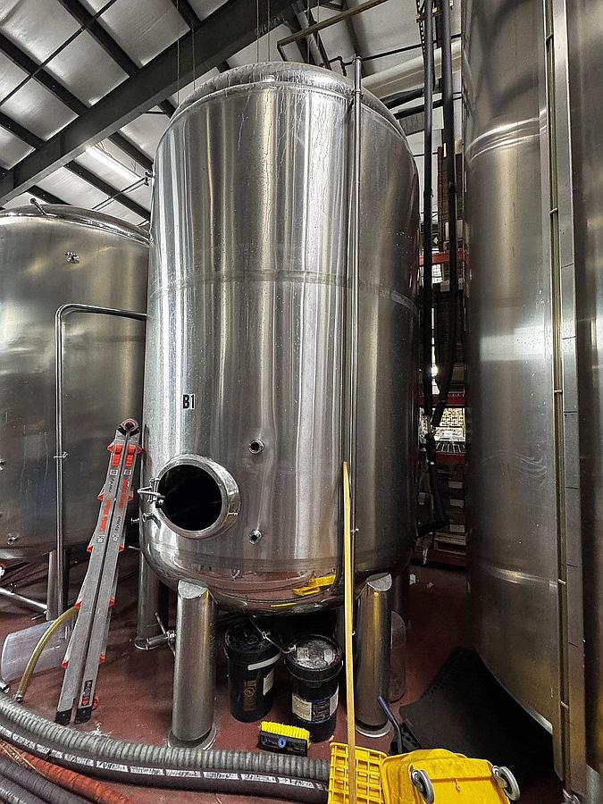 Used (2) available - Used 60 bbl / 1860 Gallon jacketed brite tanks - Glacier Tank