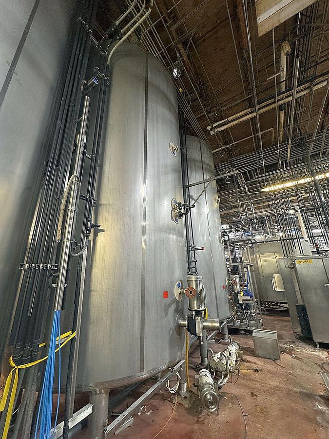 Used (2) Available - Mueller 6000 Gallon jacketed storage tanks