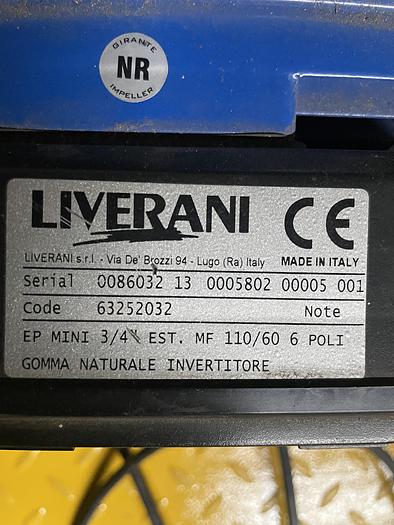 Used Used Liverani EP Mini 3/4 Flexible Impeller Pump