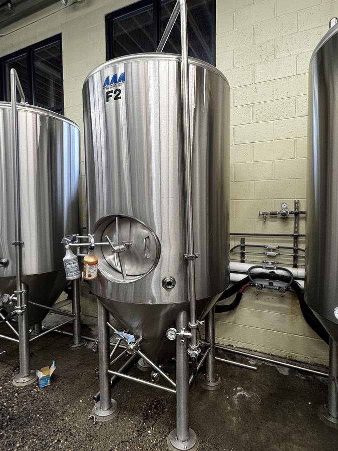 Used (4) Available - Used AAA Fabrication 10 bbl / 310 Gal Jacketed Fermenter/ Storage tanks