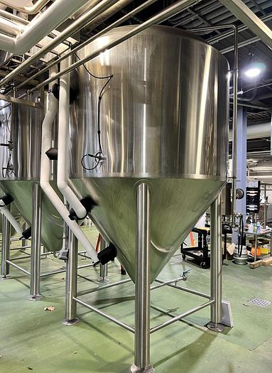 Used Used Lehui 30 bbl / 930Gal ASME 30 psi conical fermenter - Jacketed vessel