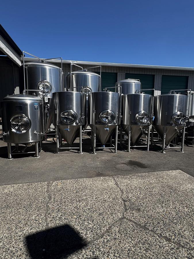 Used (5) available - Used 10 bbl Practical Fusion conical unitank fermenters - Built in Portland, Oregon