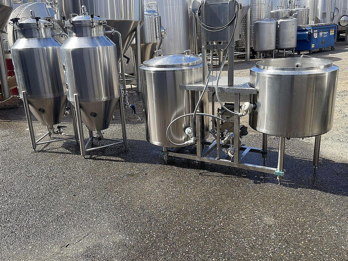 Used Used Premier Stainless 1 bbl Pilot brewhouse - steam heated