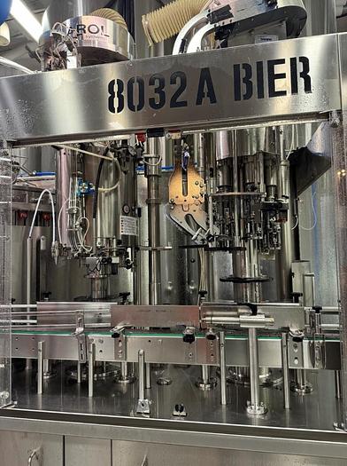 Used GAI 8032A Bier Monobloc rinser/filler/crowner/ropp capper With Support Equipment