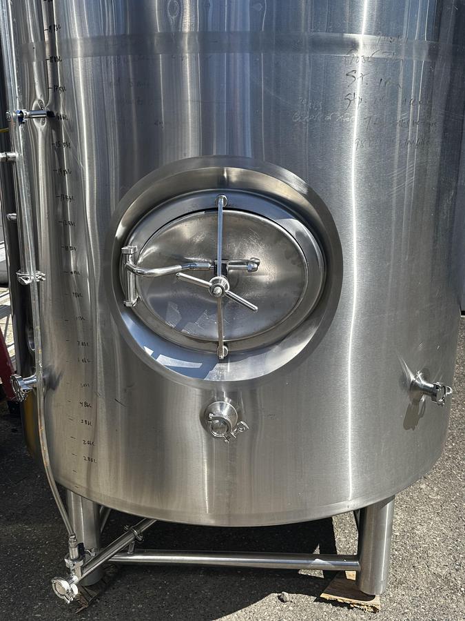 Used (1) Available - Used Premier Stainless 30 bbl / 930Gal jacketed brite / storage tank