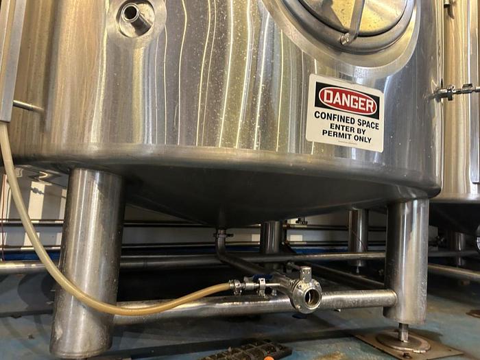 Used (6) Available - Used ABE 60 bbl Jacketed Brite Tanks