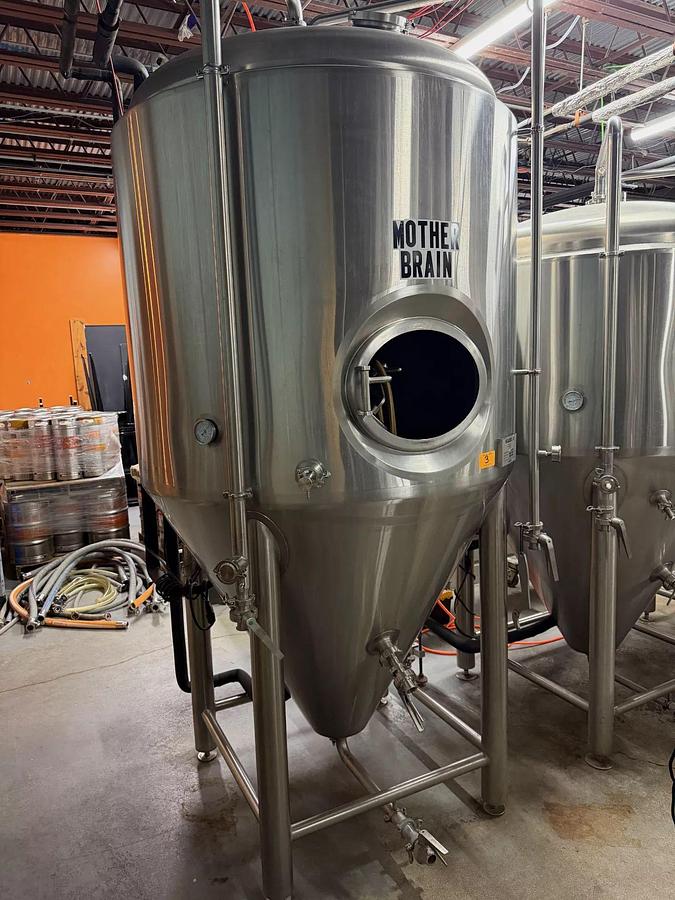 Used (1) Available - Used GW Kent 20 bbl / 620Gal jacketed conical fermenter / storage tank