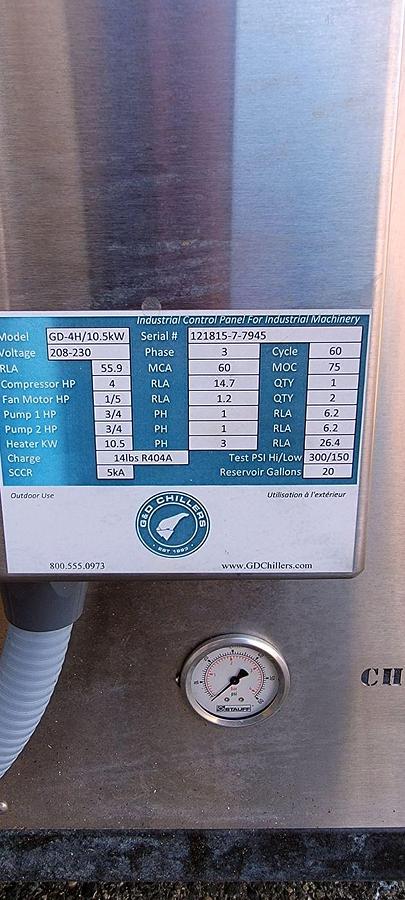 Used Used G&D 4hp chiller / heater