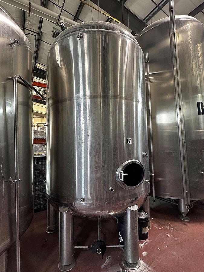 Used (2) available - Used 60 bbl / 1860 Gallon jacketed brite tanks - Glacier Tank