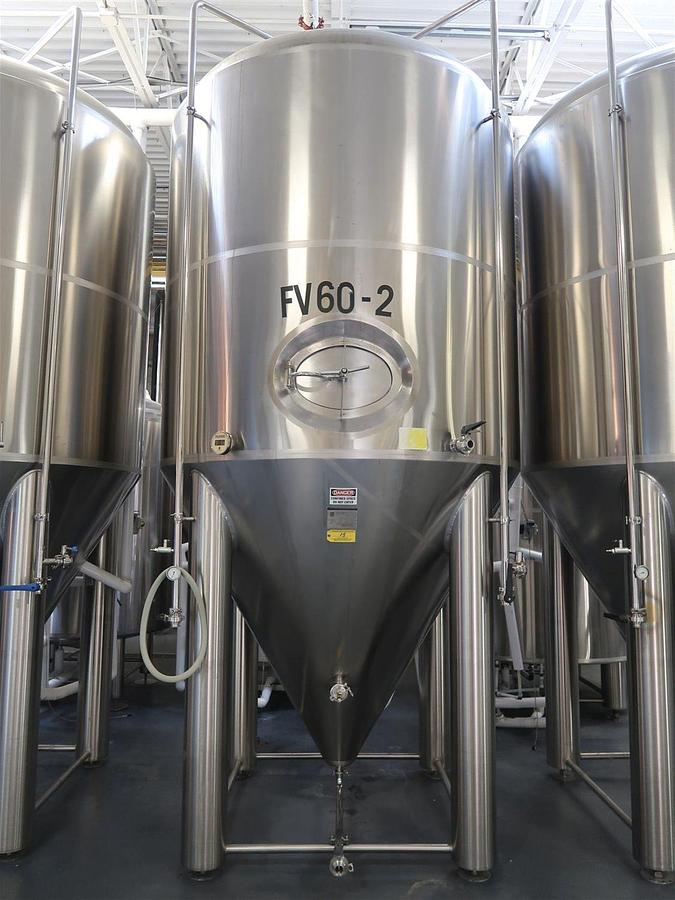 Used (3) Available  - Prospero SK 60 bbl / 1860Gal conical jacketed fermenter / storage tank