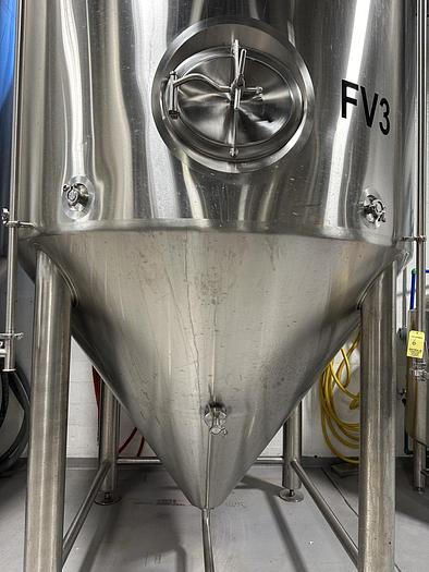 Used (1) Avaialable - Used ABE 90 bbl jacketed conical fermenter