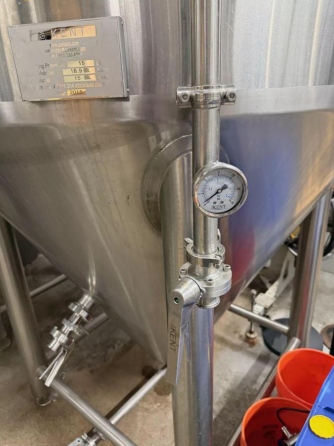 Used (3) Available - Used GW Kent 15bbl / 465Gal jacketed fermenters / storage tanks