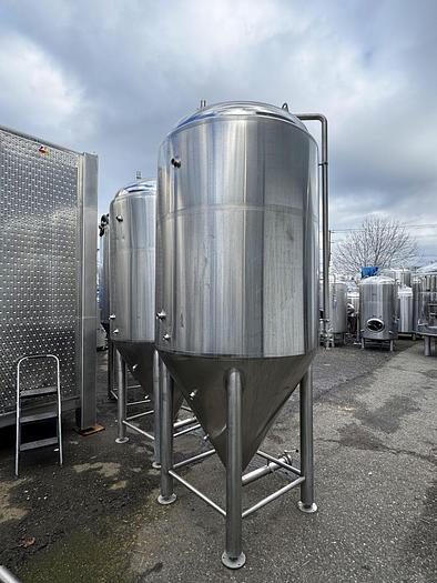 Used (2) Available - Used Apex Brewing 20 bbl / 620Gal Conical jacketed unitank fermenters