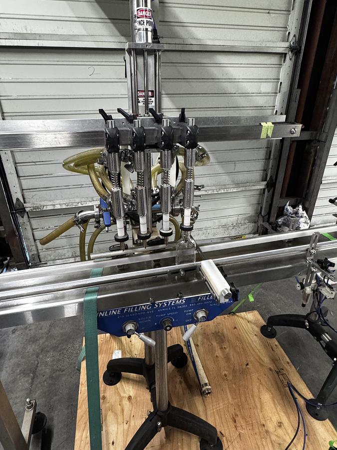 Used Inline Filling Systems 4 Head Semi-automatic Filler FOFBT-4