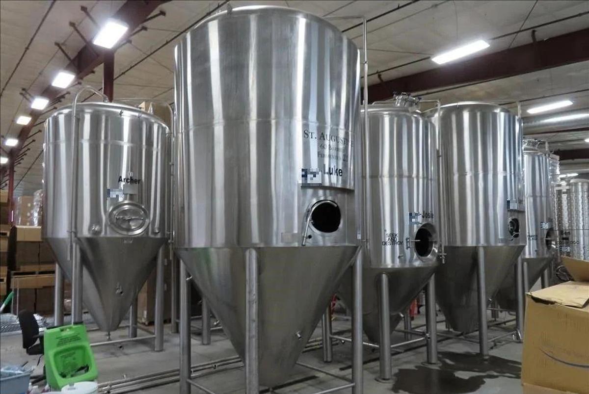 Used Bavarian Brewery 60 bbl / 1860 Gal conical jacketed fermenter / storage tank