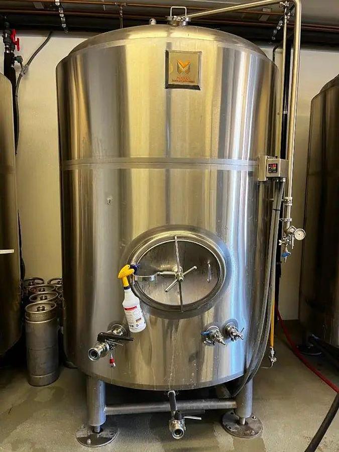 Used (4) available - Used Marks Fabrication 20 bbl / 620Gal Jacketed Brite Tank