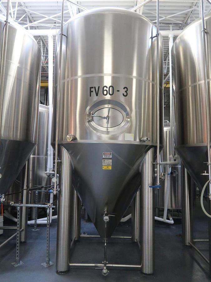 Used (3) Available  - Prospero SK 60 bbl / 1860Gal conical jacketed fermenter / storage tank