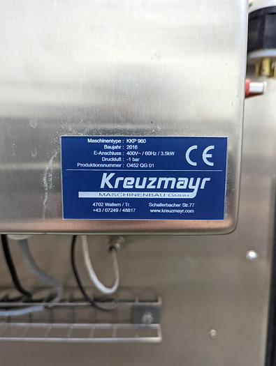 Used Kreuzmayr KKP960 Chamber Pasteurizer