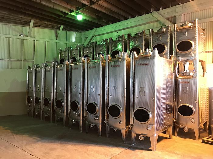 New Stock Letina Closed Top and Variable Capacity Jacketed Fermenter/Storage Tanks