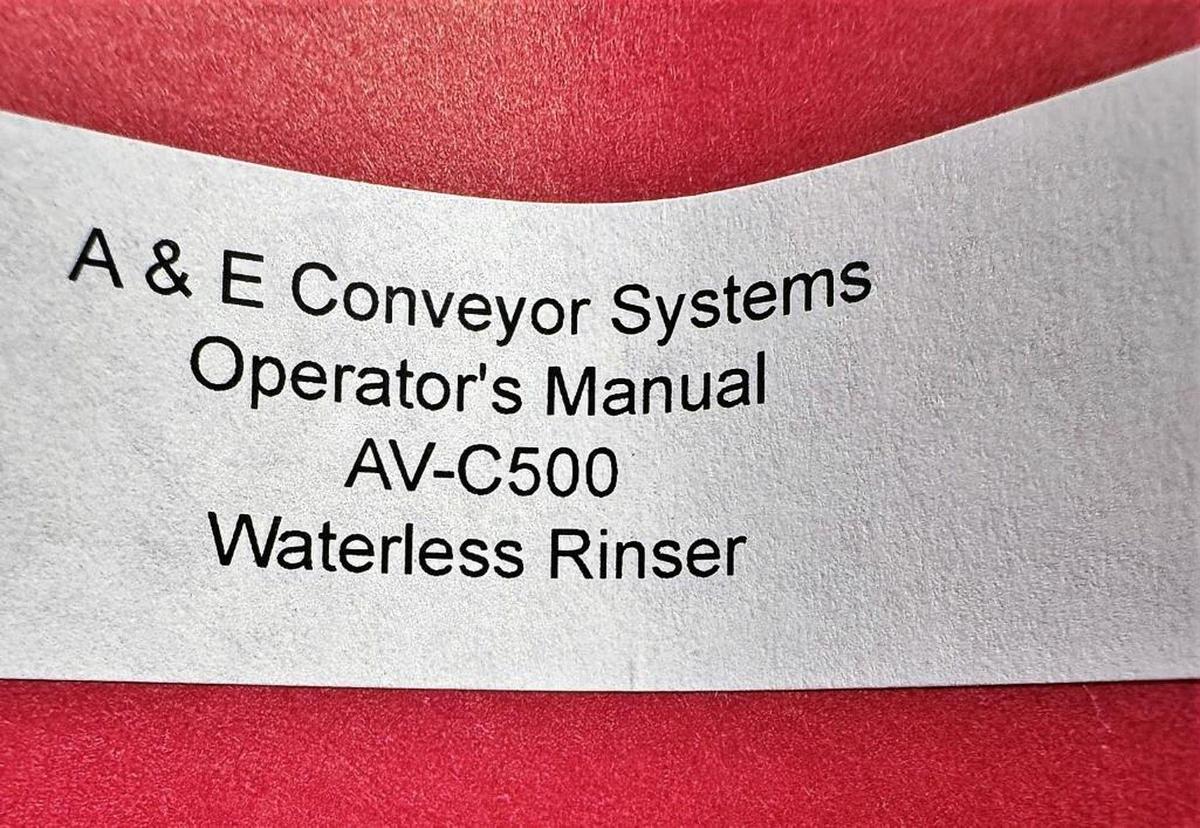 Used A&E Conveyor Systems Pur-Rinse air rinser