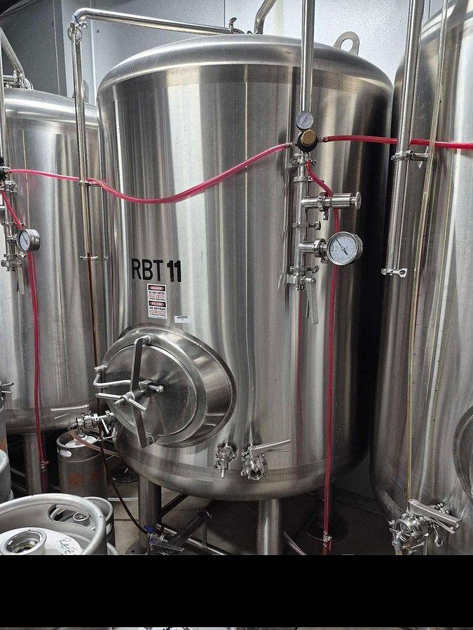 Used (12) Available - Used Premier Stainless 15 bbl / 465 Gallon Single Wall Storage Tanks - 15 psi