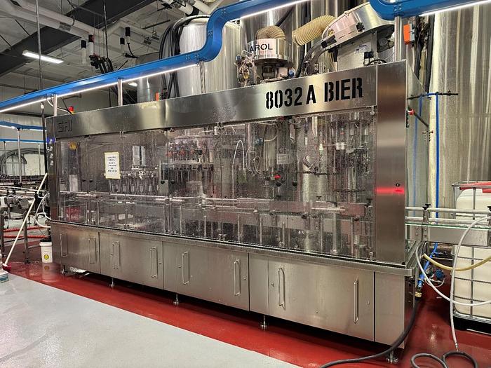 Used GAI 8032A Bier Monobloc rinser/filler/crowner/ropp capper With Support Equipment