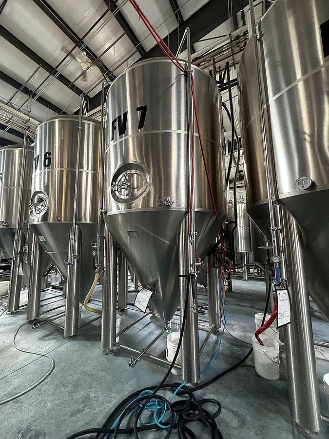 Used (5) Available - Sk Prospero 60 bbl / 1860Gal jacketed conical fermenters
