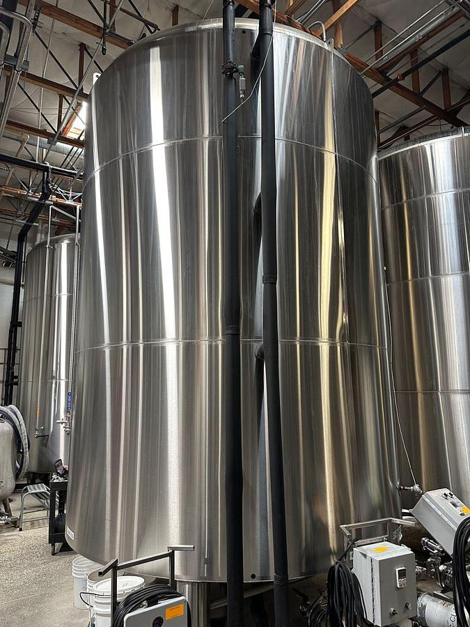 Used (2) Available - Used JVNW 250bbl / 7500 Gallon ASME jacketed brite tanks