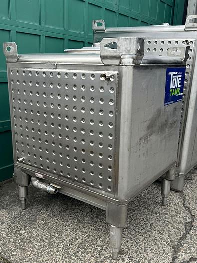 Used (1) available 1325L/350G transtore Tote Tank - Jacketed