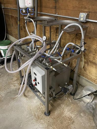Used Premier Stainless 2 head manual keg washer - Used
