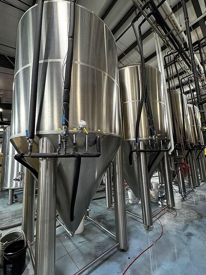 Used (5) Available - Sk Prospero 60 bbl / 1860Gal jacketed conical fermenters
