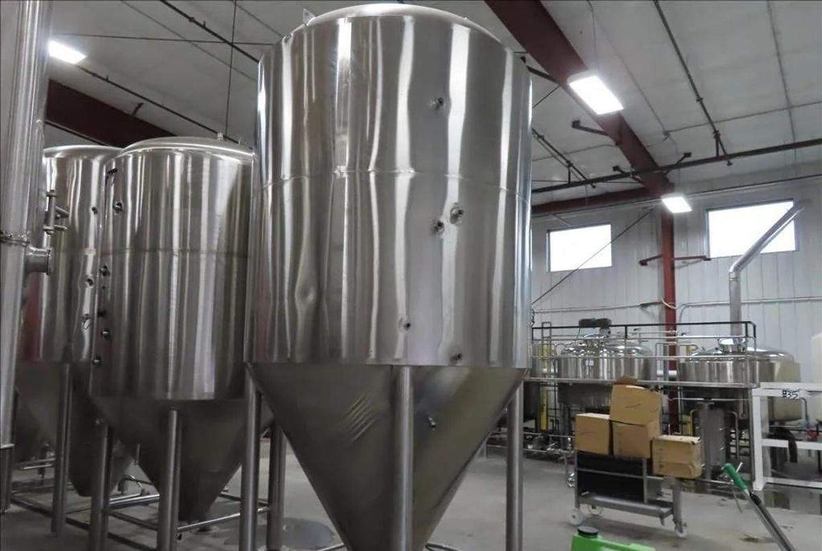 Used Bavarian Brewery 60 bbl / 1860 Gal conical jacketed fermenter / storage tank