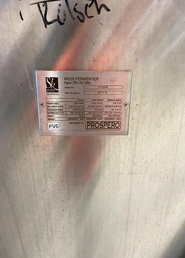 Used Used Prospero SK 60 bbl Fermenter - 6 available