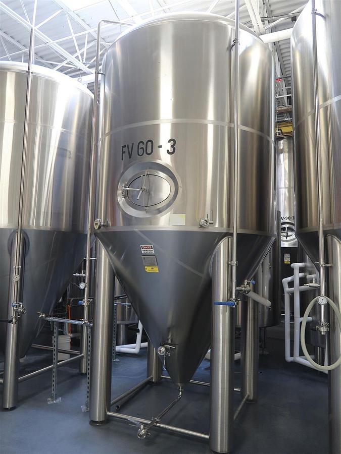 Used (3) Available  - Prospero SK 60 bbl / 1860Gal conical jacketed fermenter / storage tank