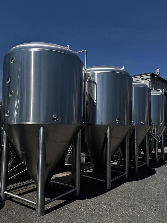 Used (4) Available - Used Alpha Brewing 40 bbl / 1240 Gal jacketed conical unitank fermenters