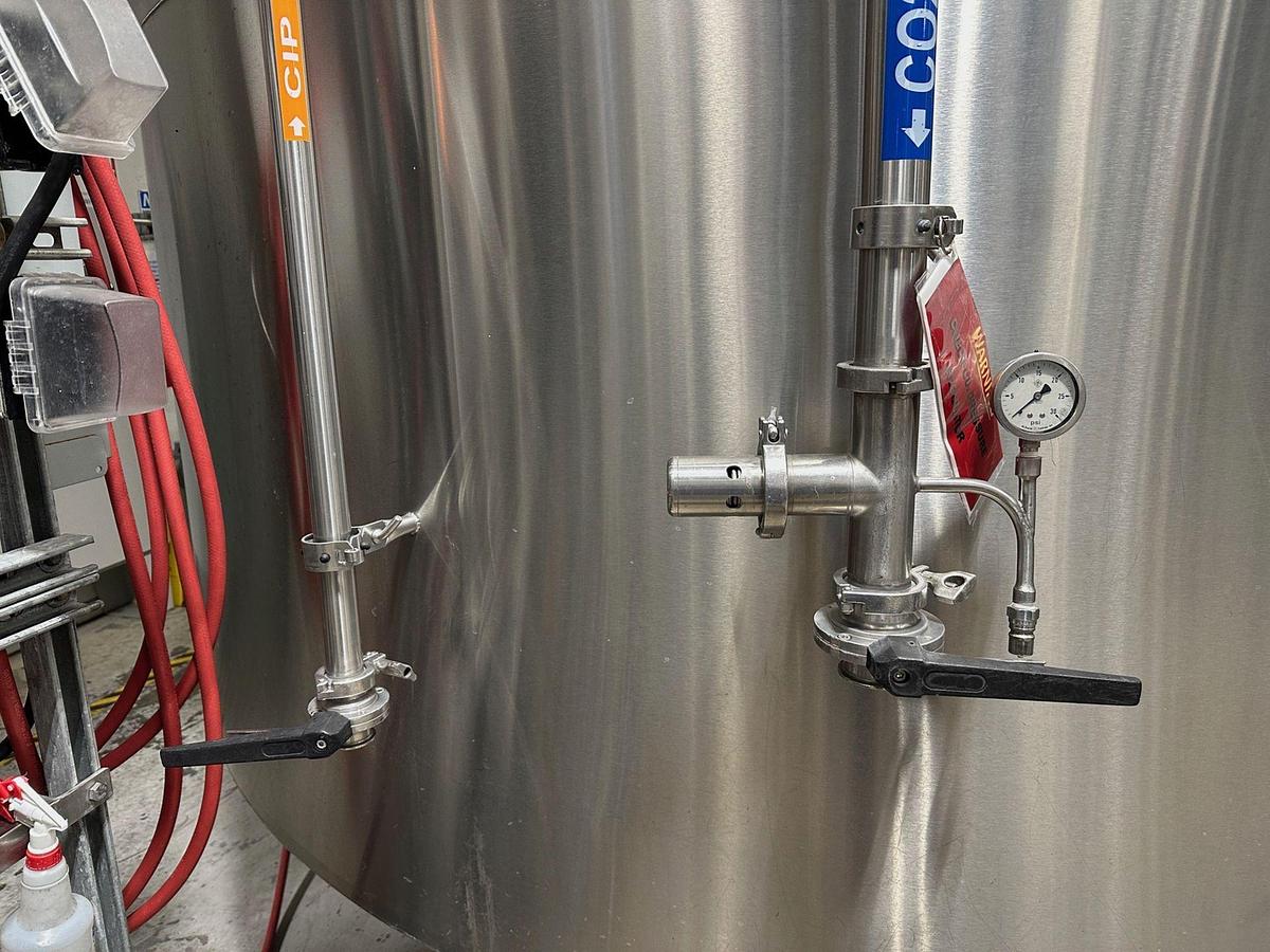 Used (2) Available - Used JVNW 250bbl / 7500 Gallon ASME jacketed brite tanks