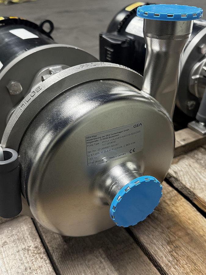 Used (3) Available - GEA Hilge 3hp sanitary stainless centrifugal pumps