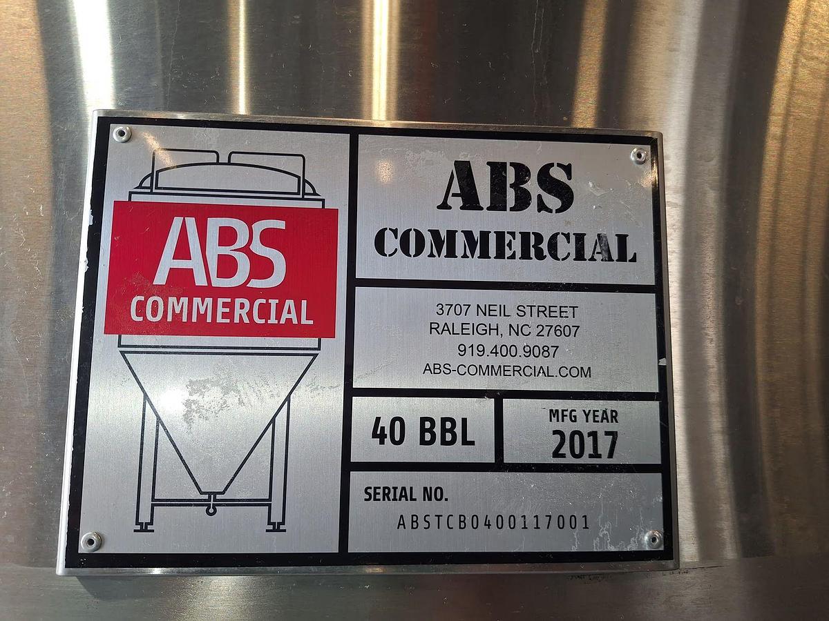 Used (1) Available - Used ABS 40 bbl / 1240Gal Jacketed Brite Tank
