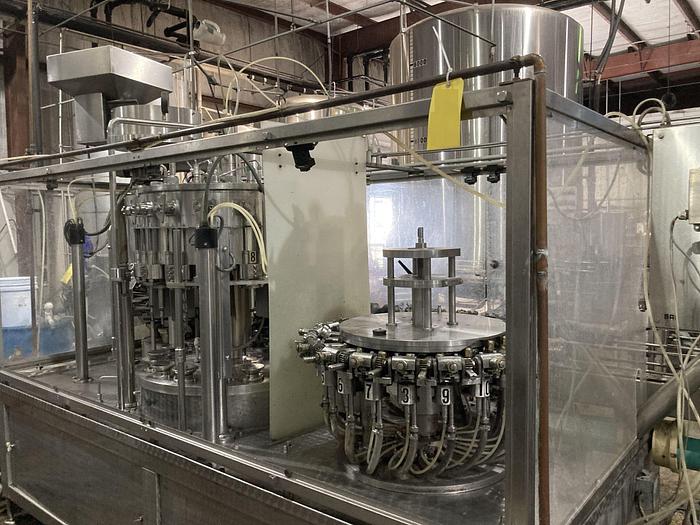 Used GAI Monoblock counterpressure 16 valve rinser, filler, crowner