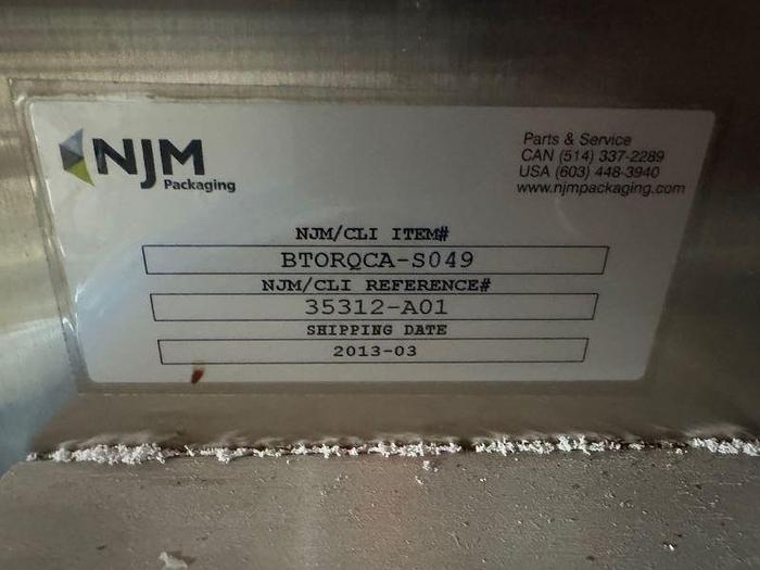 Used 2013 NJM Packaging  BTORQCA-AO1 Cap Hopper/Elevator/Sorter