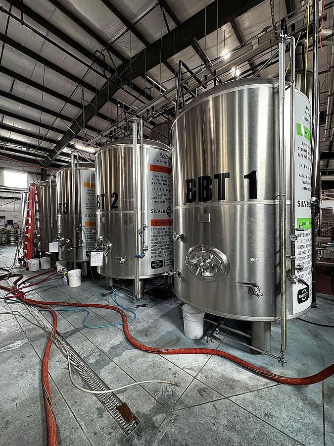 Used (3) Available - Used SK Prospero 60 bbl/ 1860 Gallon Jacketed Brite Tanks